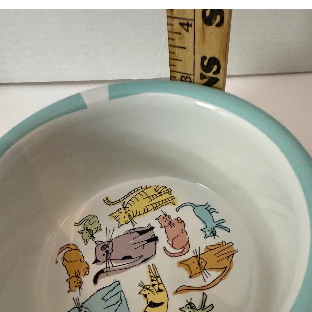 Ceramic Stoneware Bowl Cat Kitten Whimsical Dishwasher Microwave Safe